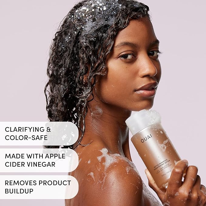 OUAI Hair Care Set - Clarifying Shampoo & Exfoliating Scalp Scrub - Deep Cleansing & Balancing - Hair Care Kit with Detox Shampoo & Travel Size Sugar Scrub for Scalp - Valentine's Day Gifts (2 Count) - Bloomnest