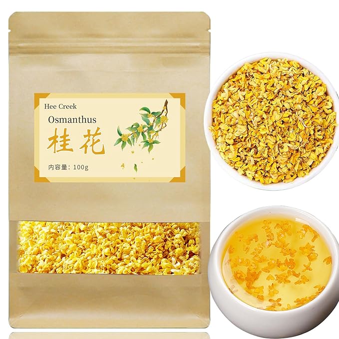 Hee Creek Osmanthus Fragrans Herb Loose Leaf Tea Dried Osmanthus Flower Tea 3.53 oz/100g 桂花 干桂花 桂花糕 桂花蜜 - Bloomnest