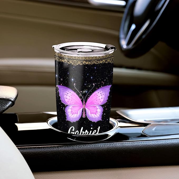 WAZONE Personalized Butterfly 20oz 30oz Tumbler Customized Name Insulated Cup Travel Mug Birthday Christmas Mothers Day Gifts For Her Women Double Wall Vacuum Stainless Steel - Bloomnest