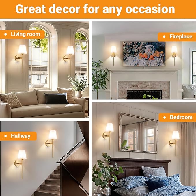 Battery Operated Wall Sconces Set Of 2, Wireless Battery Wall Light With 10000mAh RGB Rechargeable Magnetic Bulb, Rechargeable Wall Sconce With Remote Control For Bedroom, No Electrician Required - Bloomnest