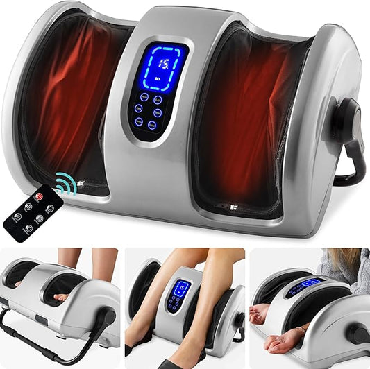 Best Choice Products Heated Shiatsu Foot Massager for Pain Relief, Plantar Fasciitis, Neuropathy, Blood Circulation w/Compact Design - Silver - Bloomnest