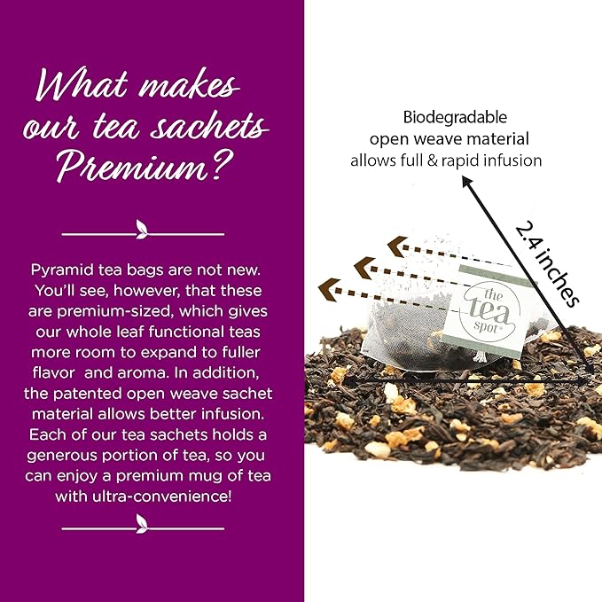 The Tea Spot Organic Morning Mojo Black Tea with Vanilla and Citrus for Energy | Breakfast Blend of Pu'erh Tea, Black Tea, Orange Peel and Vanilla Flavor | 15 Tea Bags - Bloomnest