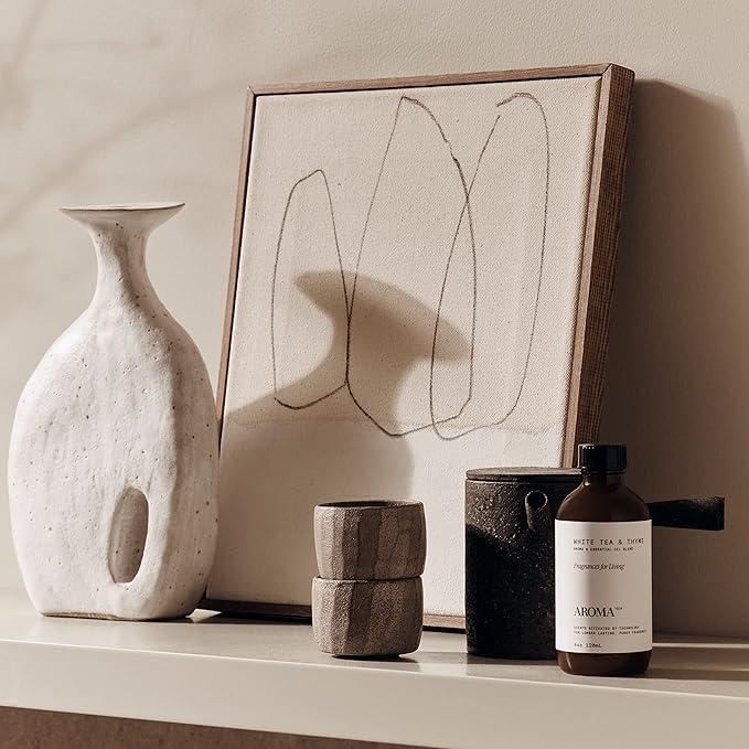 AromaTech The Hotel & White Tea & Thyme Set | Aroma Diffuser Essential Oils Blend of Peach, Red Rose, Pine, White Tea, Thyme, Amber - 120 Milliliter - Bloomnest