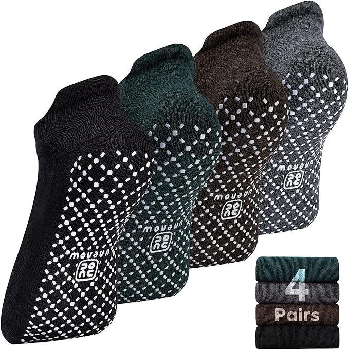 unenow Unisex Non Slip Grip Socks with Cushion for Yoga Pilates Barre Home & Hospital - Bloomnest