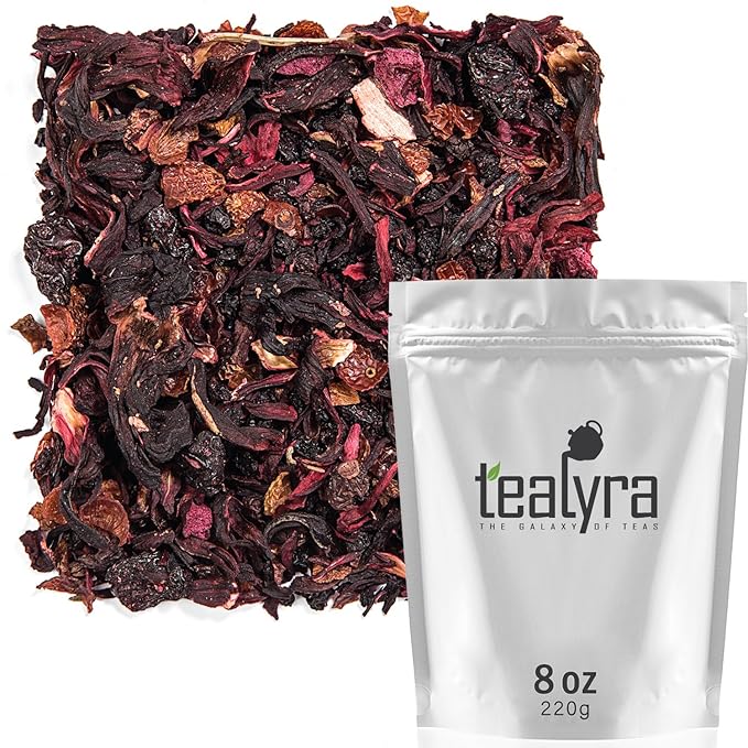 Tealyra - Cherry Goddess - Fruity Herbal Loose Leaf Tea - Caffeine-Free - Vitamin Rich - Hot and Iced - All Natural - 8 ounce - Bloomnest