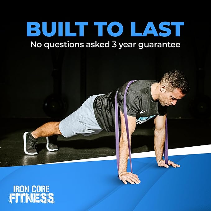 Pull Up Assistance Resistance Bands - Long Loop Power Bands for Men and Women - Strength Power Flexibility Training at Home & Gym - Ebooks & Workout Chart Included by Iron Core Fitness - Bloomnest