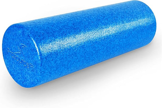 ProsourceFit High Density Foam Rollers 12 - inches Long, Firm Full Body Athletic Massage Tool for Back Stretching, Yoga, Pilates, Post Workout Muscle Recuperation, Black/Blue - Bloomnest