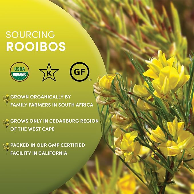 Worldwide Botanicals Organic Red Rooibos Tea – 8oz - 100% South African Aspalathus linearis – Loose Leaf, Cut and Sifted - Resealable Bag for Freshness - Bloomnest