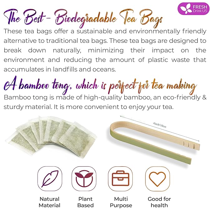 FreshDrinkUS, Premium 135 Chamomile Lavender Tea Bags, 100% Natural Herbal Ingredients, Hand-made Blend of Chamomile Lavender Flowers, Eco-conscious Tea Bags. No Sugar, No Caffeine, No Gluten, Vegan. - Bloomnest