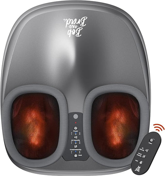BOB AND BRAD Foot Massager with Heat and Remote,FSA HSA Eligible,Shiatsu Deep Kneading Electric Feet Massager Machine for Plantar Fasciitis, Men Size 12