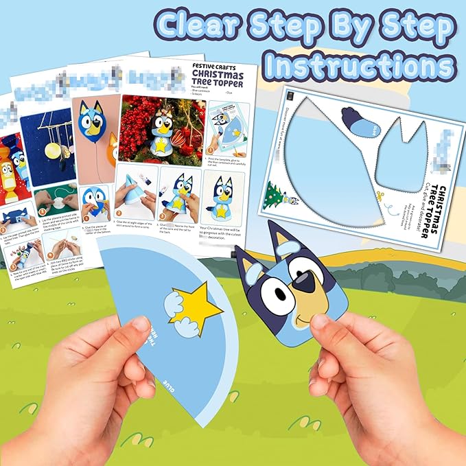 Blue Heeler Arts and Crafts Kits for Kids, 18-in-1 Birthday Gifts Set Crafts Includes Heeler Family Games, Colouring, DIY Activities, Creative Kids Crafts Kit Gifts for 3+ Years Old Girls & Boys - Bloomnest