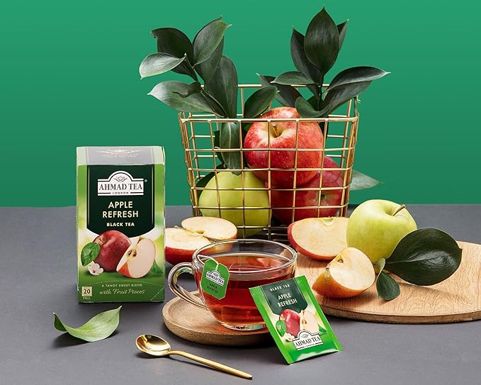 Ahmad Tea Apple Refresh Black Tea, 20-Count Tea Bags (Pack of 6) - Bloomnest