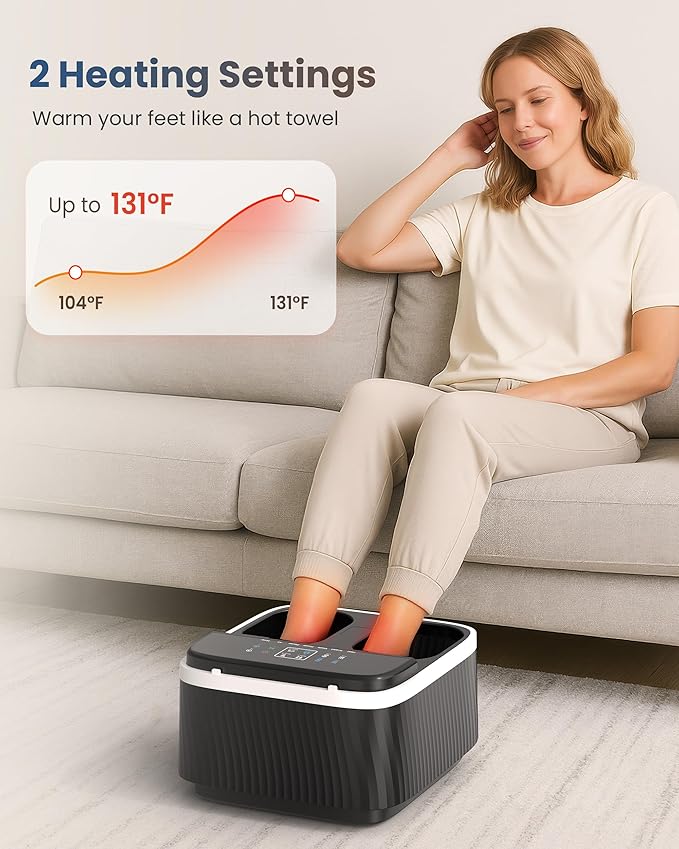 COMFIER Shiatsu Foot Massager with Heat, Foot Massager for Neuropathy Plantar Fasciitis, Feet Massage Machine with Deep Kneading Rolling Compression and Remote Control - Bloomnest