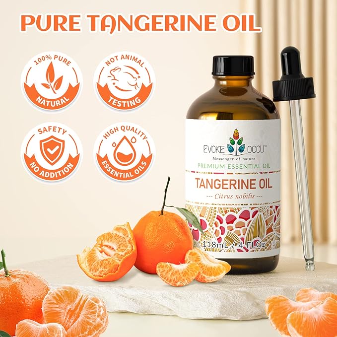 EVOKE OCCU Tangerine Essential Oil for Diffuser Fragrance DIY Candle Soap Making - 4 FL Oz - Bloomnest