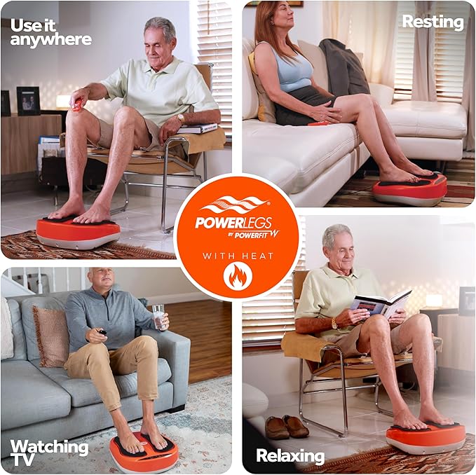 Powerfit Power Legs Electric Foot Massager Machine with Heat - Heated Foot Massager for Neuropathy Pain Circulation - Feet Massager for Pain Relief with Remote Control - Bloomnest