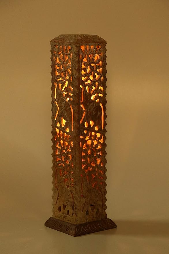 Carry Me Handmade Marble Soapstone Incense Stick Burner | Candle Stick Holder | Tea Light Stand - Perfect Elephant Carving for Gifting. Decorative Home and Kitchen Decor (3 x 3 x 11 Inches)