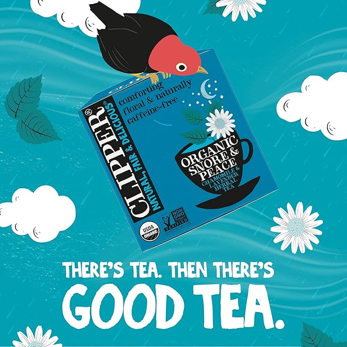 Clipper Tea Snore and Peace Chamomile & Lavender Herbal Tea – Caffeine Free, USDA Organic, Great Hot or Iced – Comfortingly Floral, Natural, Fair & Delicious – 200 Tea Bags - Bloomnest