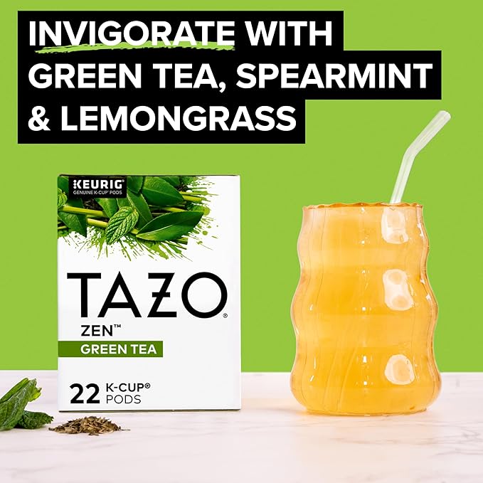 TAZO Zen Green Tea K-Cups, Green Tea Zen for Health and Wellness, 22 Pods - Bloomnest