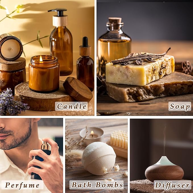 Lush Leather Fragrance Oil - ESSLUX Aromatherapy Essential Scented Oils for Diffuser, Massage, Soap, Candle Making Scents, Perfume, Home Fragrance, 30 ml - Bloomnest