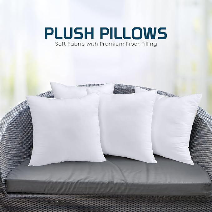 Utopia Bedding Throw Pillows (Set of 4, White), 12 x 12 Inches Pillows for Sofa, Bed and Couch Decorative Stuffer Pillow - Bloomnest