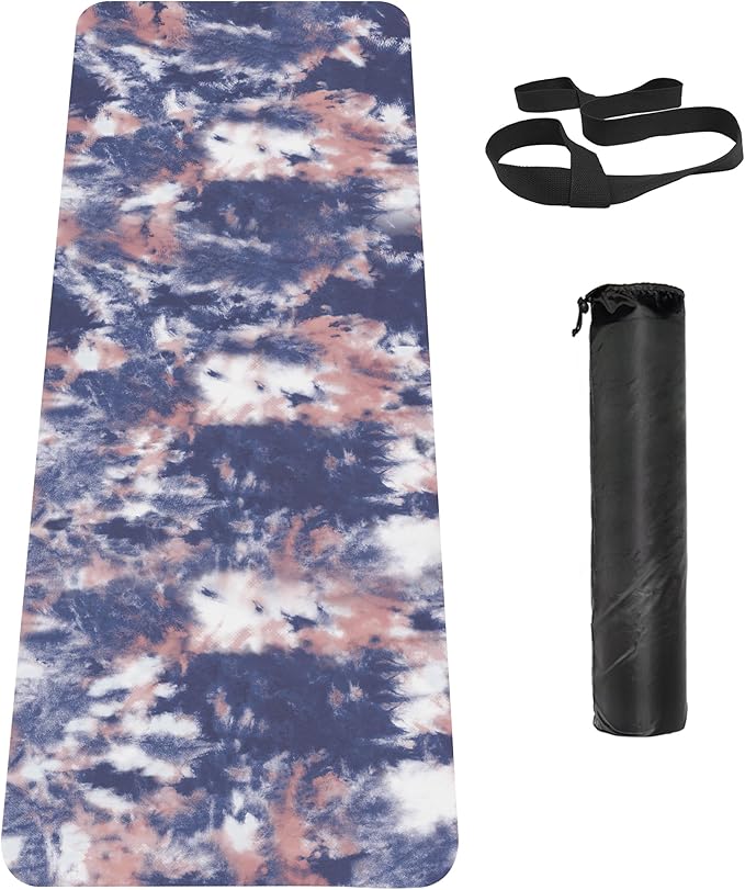 Non Slip Yoga Mat TPE Workout Mat for Men Women, Thick Workout Mat with Carrying Strap, Fitness Mats for Exercise, Yoga, Fitness, Pilates, Floor Workouts (72" x 24" x 6mm) - Bloomnest