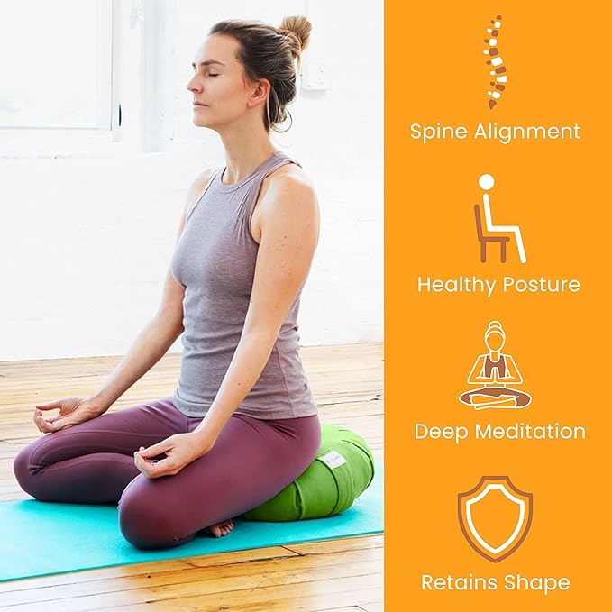 Meditation Cushion Sol Living Yoga Floor Pillow 100% Cotton Floor Cushion Removable Cover Firm Comfort Yoga Floor Cushion Seating for Adults Machine Washable Zafu Meditation Pillow Pouf Bolster Pillow