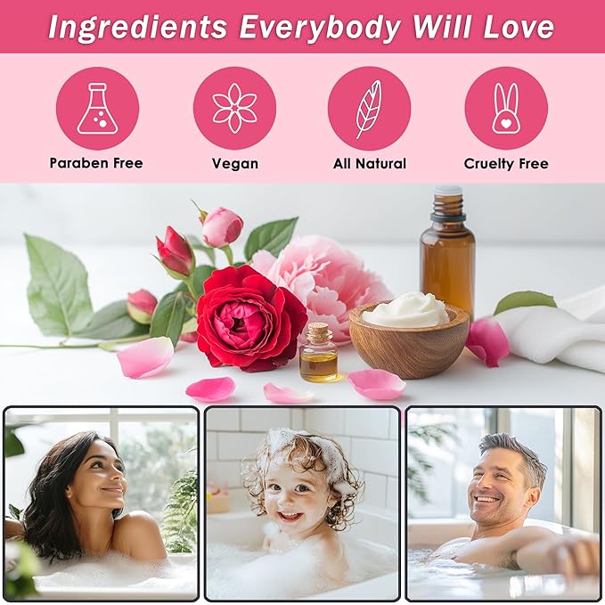 Bath Spa Gift Sets - Luxury Basket With Rose Oil & Peony - Spa Kit Includes Wash, Bubble Bath, Lotion, Bath Salts, Body Scrub, Body Spray, Shower Puff, Bathbombs, Soap and Towel - Bloomnest