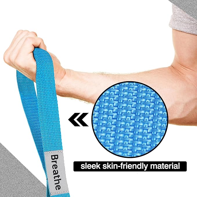 Stretching Strap Yoga Strap with 10 Loops, Non-Elastic Stretch Band for Physical Therapy, Flexibility, Exercise, Pilates, Dance & Gymnastics Workout - Bloomnest