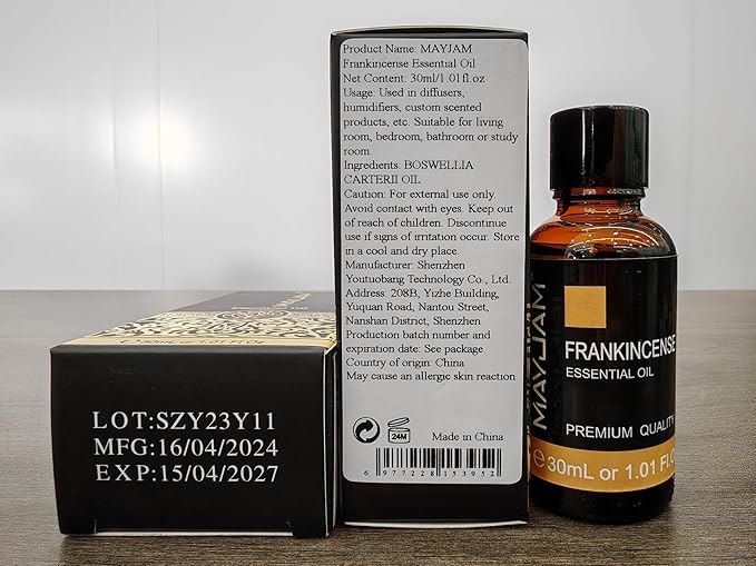 Frankincense Essential Oil 30ML/ 1.01FL.OZ, MAYJAM Pure Aromatherapy Frankincense Oil for Massage, Diffuser, Soap Making, Long Lasting Scents - Bloomnest