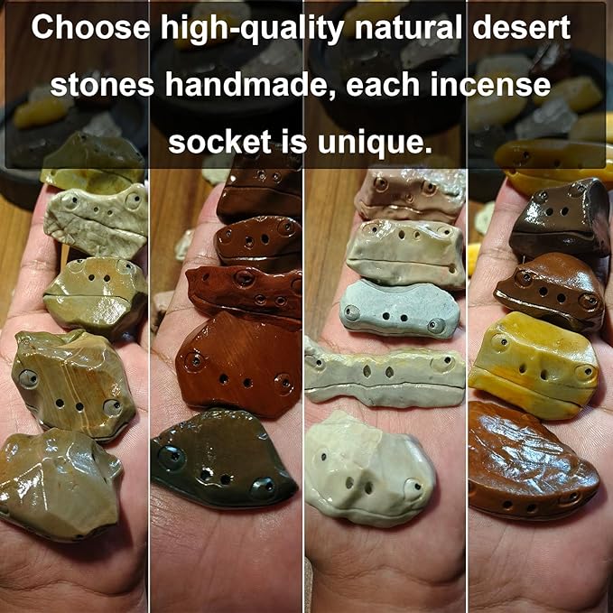 Handmade Frog Incense Holder - Unique Decorative Stone Aromatherapy Burner for Home, Office, Yoga & Meditation - Natural River Rock Craft, Gift for Zen Lovers (Each Piece Varies)