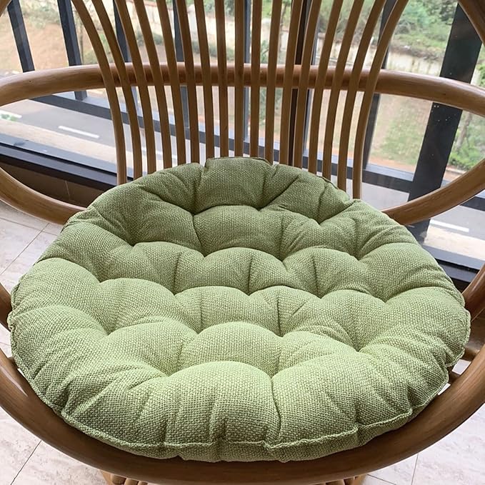 Large Linen Floor Cushions,Round Futon Pillows Japanese Style Tufted Floor Pillows Meditation Cushions for Seating On Pad for Yoga Sofa Balcony(Size:65x65cm(26x26inch),Color:Light Green) - Bloomnest