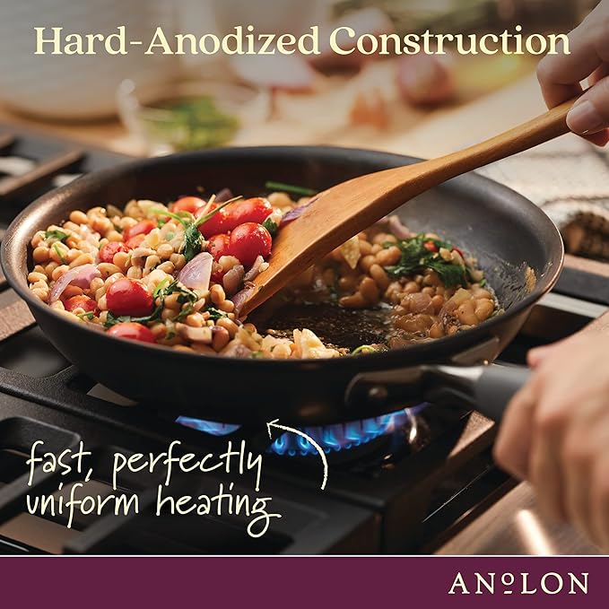 Anolon Advanced Home Hard-Anodized Nonstick Open Stock Cookware (10 Qt Stock Pot, Moonstone) - Bloomnest