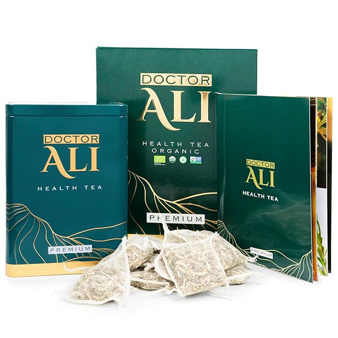DOCTOR ALI HEALTH TEA - Cleanse & Detox, Kidney & Liver Health, Digestion, Immunity, Sleep Improvement | Premium Grade | 11 Organic Super Herbs for Holistic Wellness | 40 Pure Silk Sachets, 5 gr each - Bloomnest
