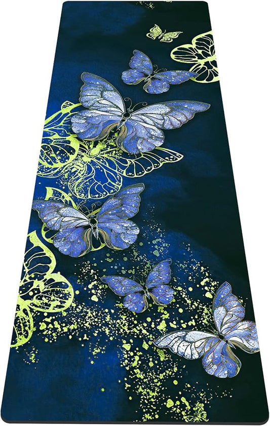 nuveti Yoga Mat Print Extra Thick TPE Non Slip Fitness Exercise Mat with Carrying Bag,72"x24" Extra Thick 6MM Exercise & Workout Mat for Yoga, Pilates Fitness and Floor Exercises - Bloomnest