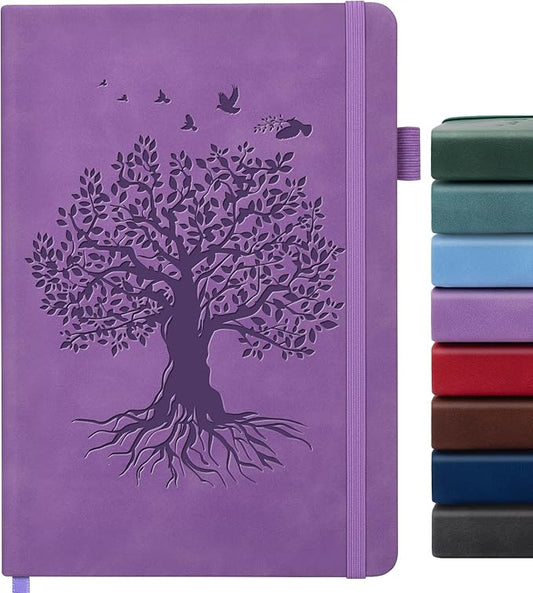 Lined Journal Notebook for Women Men, A5 Hardcover Leather Journals for Writing, 200 Pages Thick Paper, Daily Journal Notebook for Work, School, Note Taking, Business, Travel, College Ruled - Bloomnest
