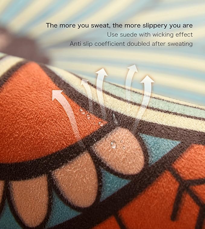 Knsbk Large Round Yoga Mat 4.6'X3.5mm for Exercise Premium Extra Thick, Ultra Comfortable, Non Slip, Meditation Mat - Bloomnest