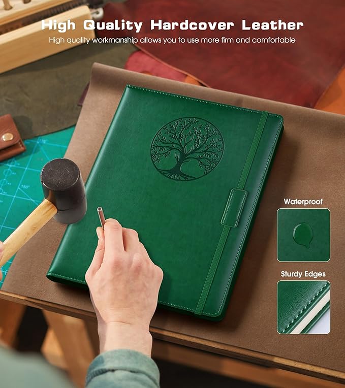 Lined Journal Notebook for Women Men,256 Pages B5 Large Hardcover Leather Journals for Writing,Travel,Business,Work & School,College Ruled Notebooks for Note Taking,Diary Notepad 7.8"×10.2" - Bloomnest