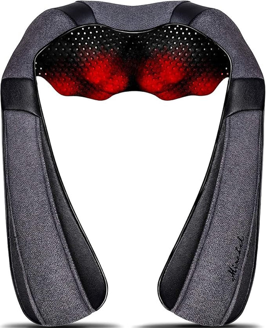 Mirakel Neck Massager for Pain Relief Deep Tissue, Shiatsu Shoulder & Back Massager with Heat - Ergonomic Design Massage, Electric Kneading Whole Body Massager Christmas Gifts for Women, Men, Dad, Mom
