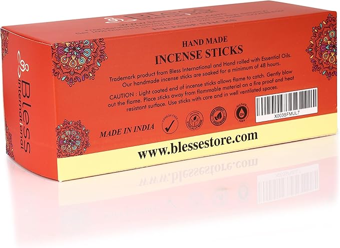 Bless-Musk 100%-Natural-Handmade-Hand-Dipped-Incense-Sticks Organic-Chemicals-Charcoal-Free Purification-Relaxation-Positivity-Yoga-Meditation Best-Woods-Scent (500 Sticks(26 OZ)) BlessInternational