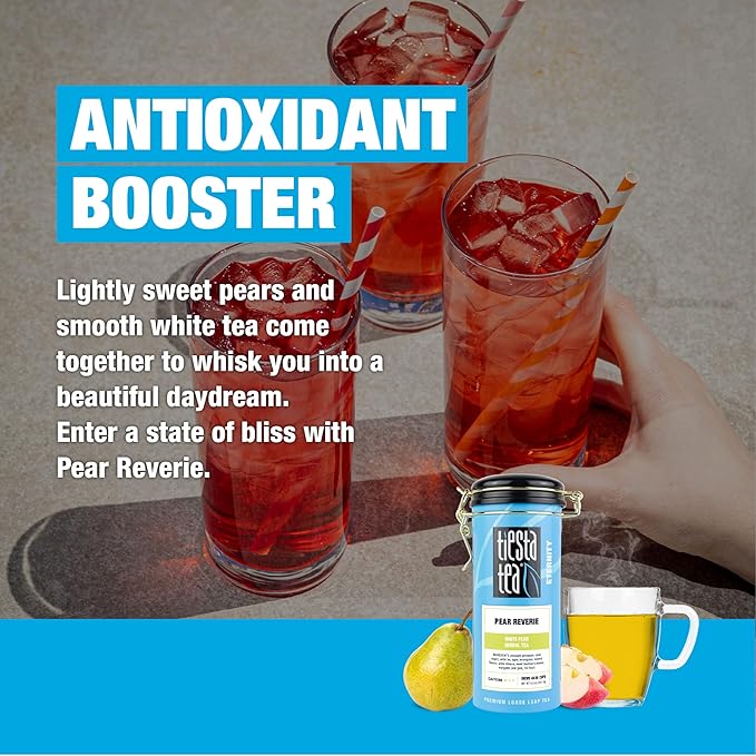 Tiesta Tea - Pear Reverie Tea, Loose Leaf, White Pear Herbal Tea, Premium Low Caffeine Tea Blend, Make Hot or Iced & Up to 50 Cups, 5 oz Refillable Tin - Bloomnest
