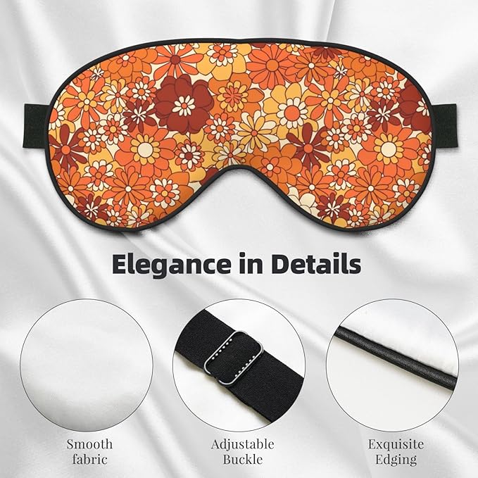 Sleep Eye Mask Vintage Boho Floral Hippie Flower Sleep Mask for Women Men Comfortable Eye Mask with Adjustable Strap Soft Eye Cover Blindfold for Travel Yoga Nap Shift Work - Bloomnest