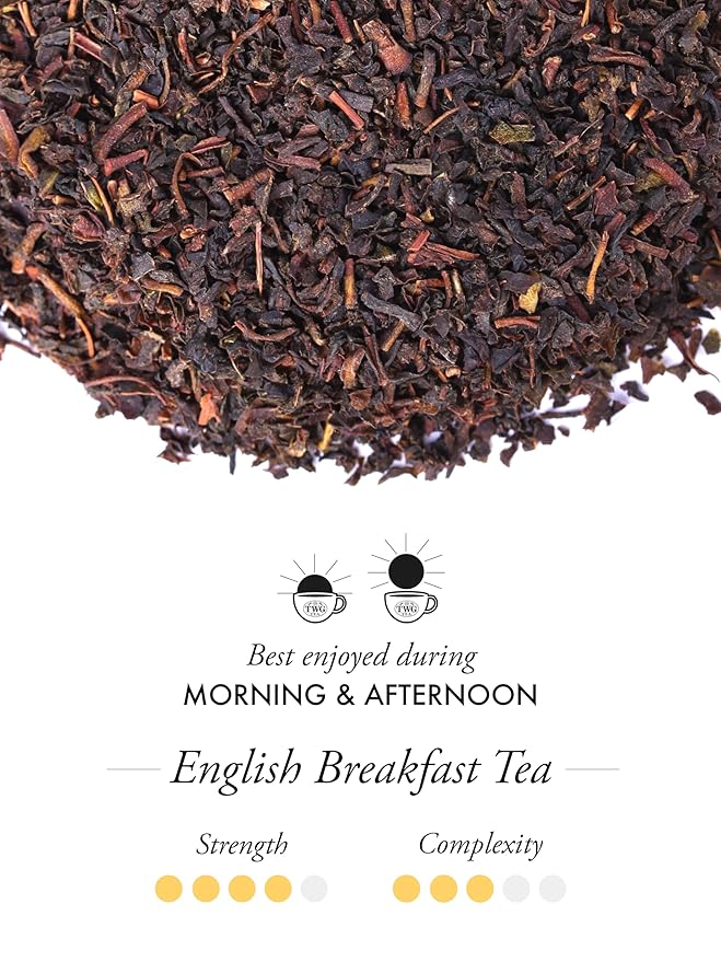 TWG Tea | English Breakfast Tea | Black Tea | Floral Undertones | 15 Hand Sewn Cotton Teabags | Gift Set - Bloomnest