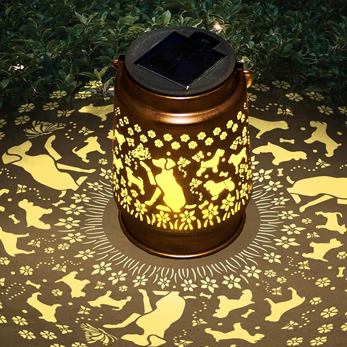 Solar Dog Lantern Gifts, Solar Hanging Lanterns Waterproof, Dog Lover Gifts for Christmas,Mother Day,hanksgiving Day - Bloomnest