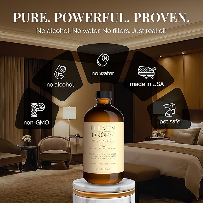 My Way Diffuser Oil - Premium Fragrance Oil Inspired by The One Hotel - Invigorating My Way Scent for Cold Air Diffusers, Home, Office, DIY Candles, Mixing, Lasting, Pet Friendly - 4oz - Bloomnest