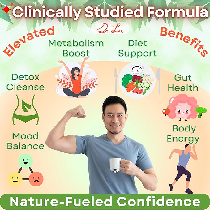 Dr. Lu’s Happy Slim Tea | 100% Natural Detox Tea for Body Balance & Shape | Colon Cleanse tea for Bloating & Digestion | 11 Inno-Cleanse Herbs incl. Hawthorn, Lotus Leaf, Burdock, Dandelion | Laxative-Free - Bloomnest
