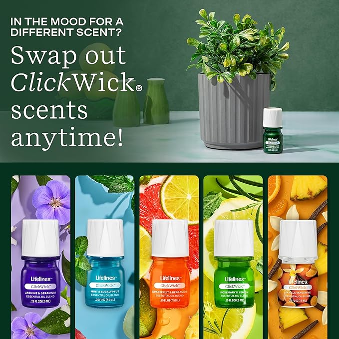 ClickWick Essential Oil Blends for Lifelines Diffusers, 3-Pack Walk in The Woods Set - Essential Oil Blend Refill for Candle, Plant & Shower Aromatherapy Diffuser - Fragrance for Diffusers - Bloomnest