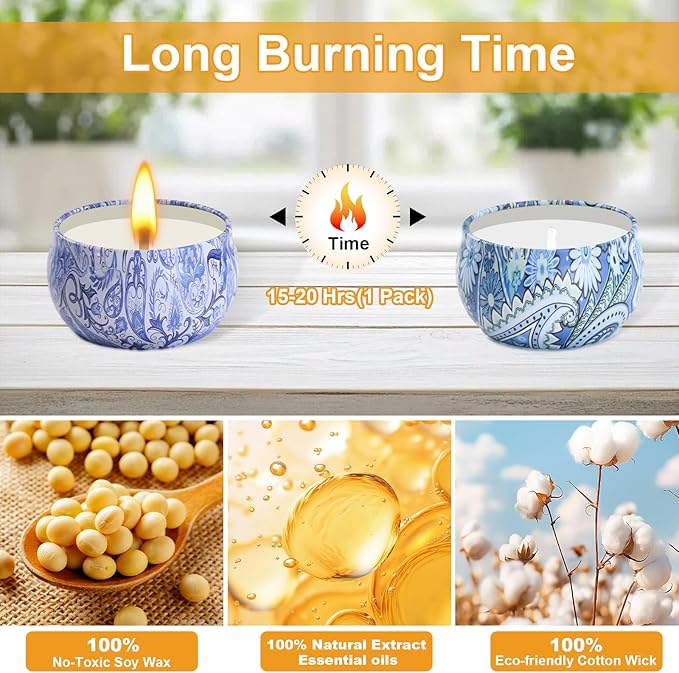 Scented Candles Gifts for Women, 12 Pack Natural Soy Candles for Home Scented, Aromatherapy Candle Set Gift for Women, Men, Friends Birthday, Anniversary - Bloomnest