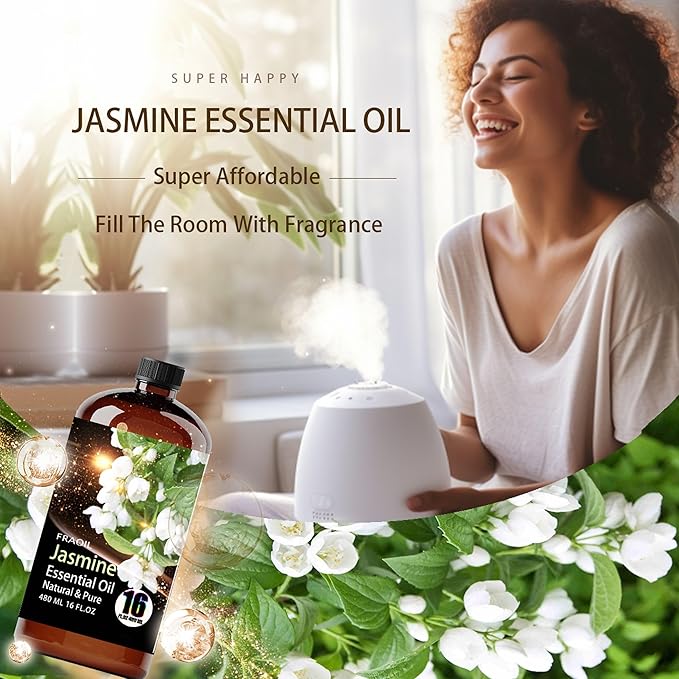 Jasmine Essential Oil, Jasmine Oil 16 Fl Oz 480 ML for Diffuser Humidifier Yoga Cleaning DIY Candle Soap Making Perfume Gift for Women Essential Oils - Bloomnest