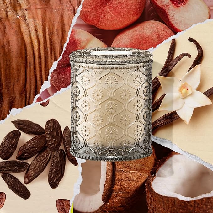 LA JOLIE MUSE Island Coconut Scented Candle – Coconut, Peach & Vanilla | 6oz Luxury Soy Candle | 40 Hours Clean Burn| Gift-Ready for Hosts & Gatherings | Elegant Home Décor - Bloomnest