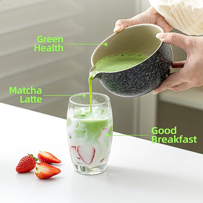 TEANAGOO 9 Pcs Matcha Whisk Set,Ceramic Matcha Set,Matcha Kit for Ceremony,Matcha Tea Set for Making Breakfast/Matcha Latte,Matcha Whisk and Bowl Set with 2 Matcha Cups(7.2oz),Gift for Matcha Lover - Bloomnest